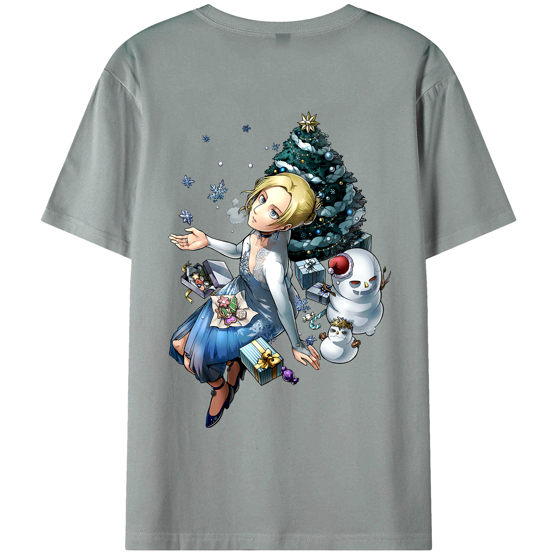 （画像用） 進撃の巨人 アニ・レオンハート Attack on Titan Annie Leonhart 綿100％ メンズ半袖Tシャツ（バックプリント） 通気性